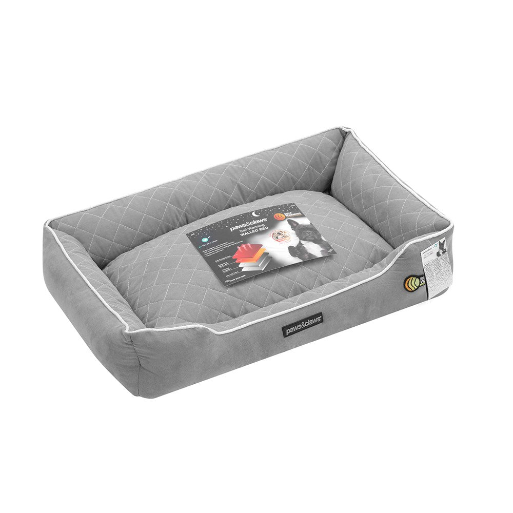 Pet Bed Self Warming Grey 70x50x17cm Medium