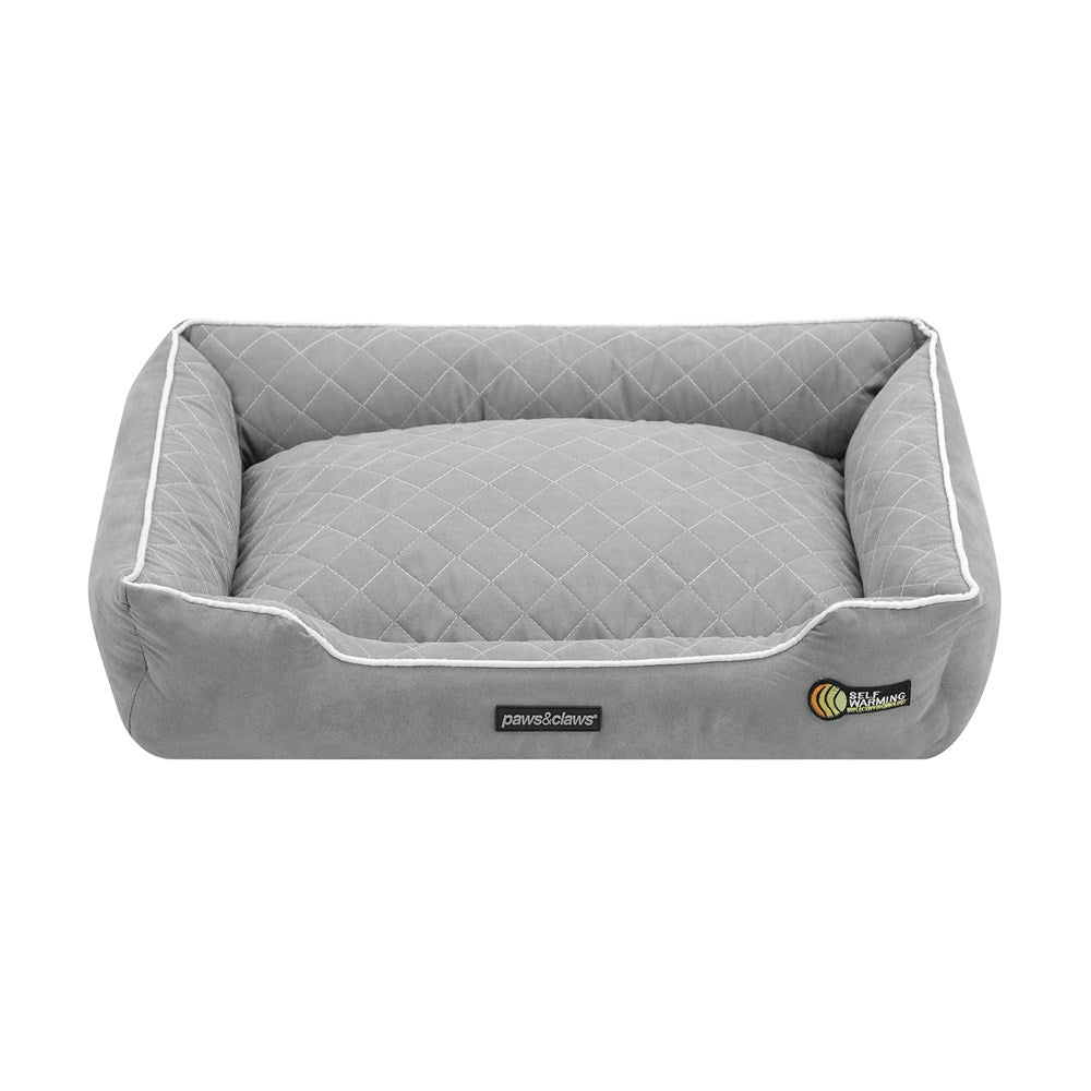 Pet Bed Self Warming Grey 70x50x17cm Medium