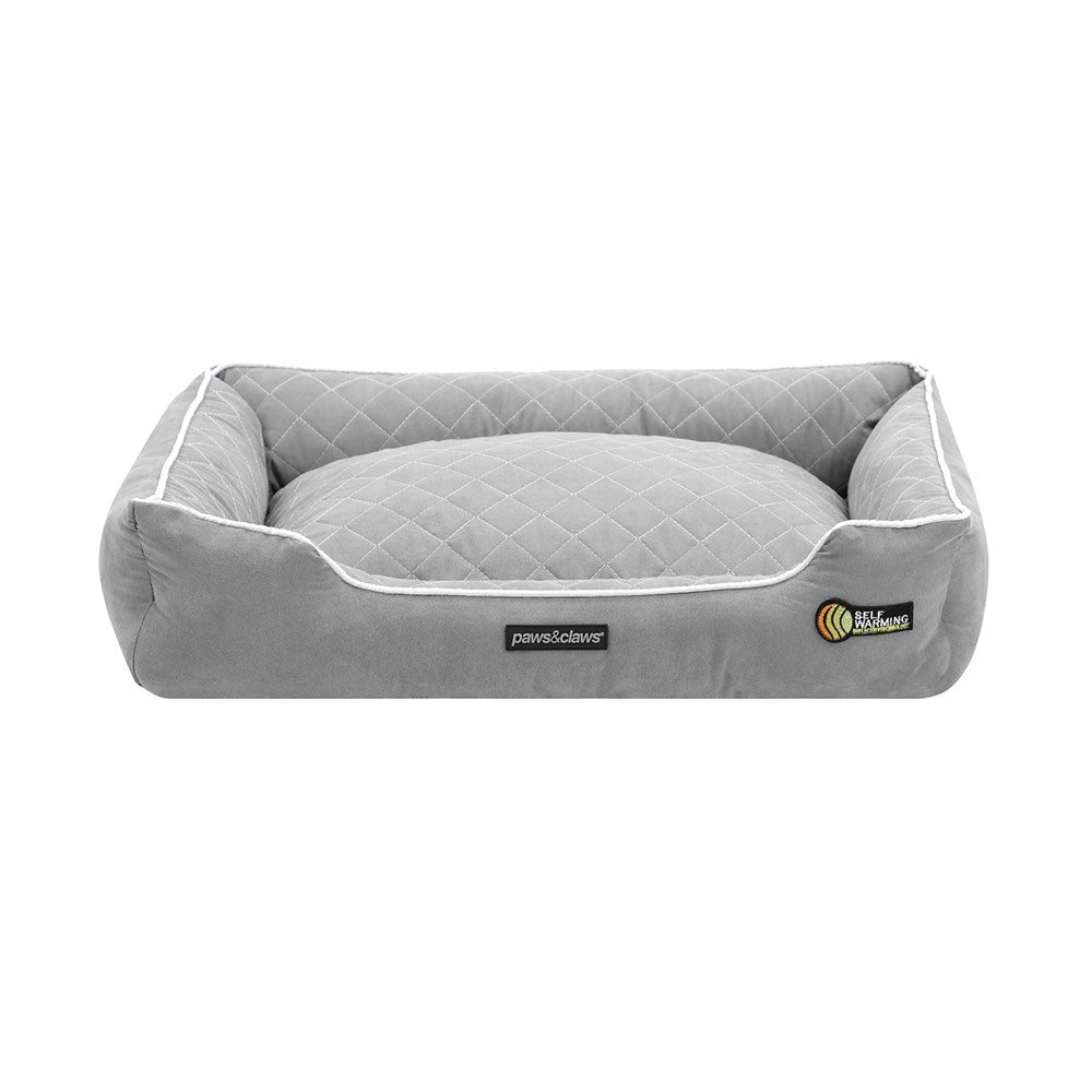 Pet Bed Self Warming Grey 70x50x17cm Medium