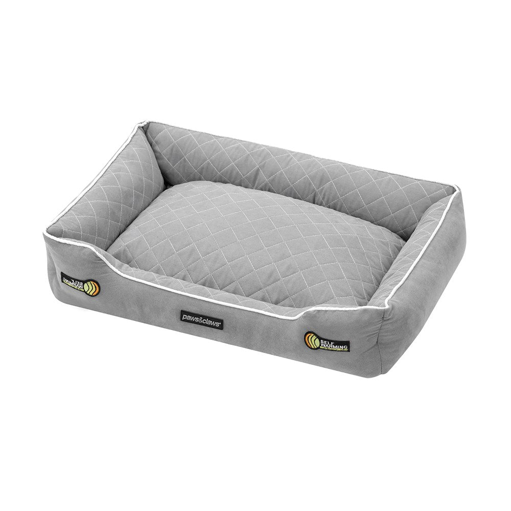 Pet Bed Self Warming Grey 70x50x17cm Medium