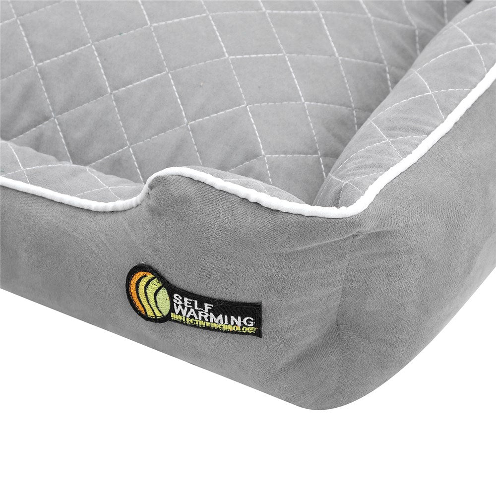 Pet Bed Self Warming Grey 70x50x17cm Medium