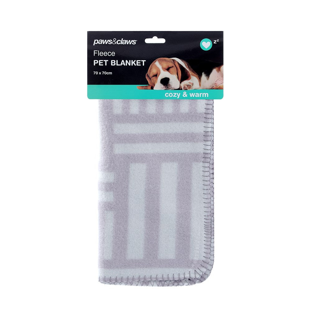 Pet Blanket Fleece 70x70cm 2 Assorted