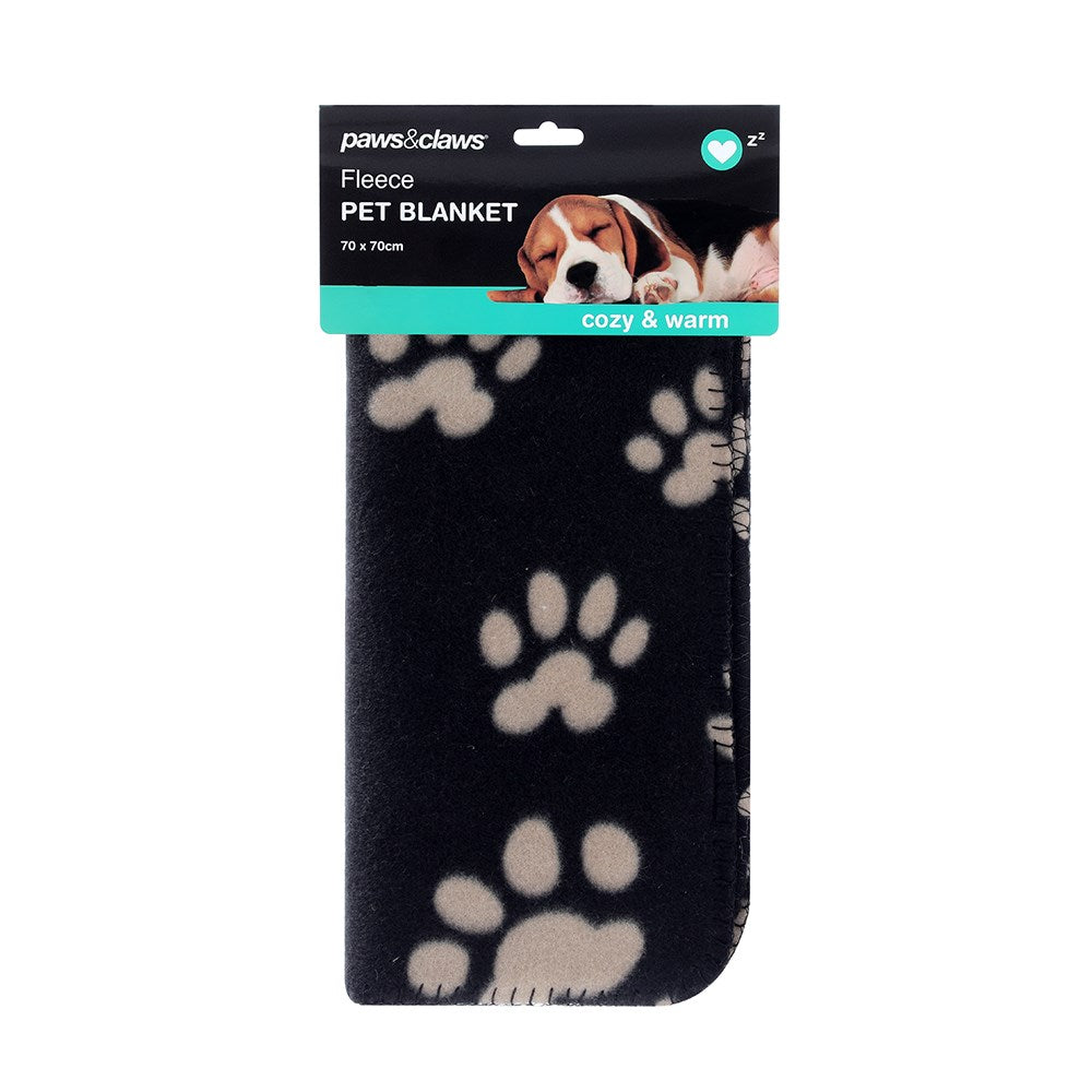 Pet Blanket Fleece 70x70cm 2 Assorted