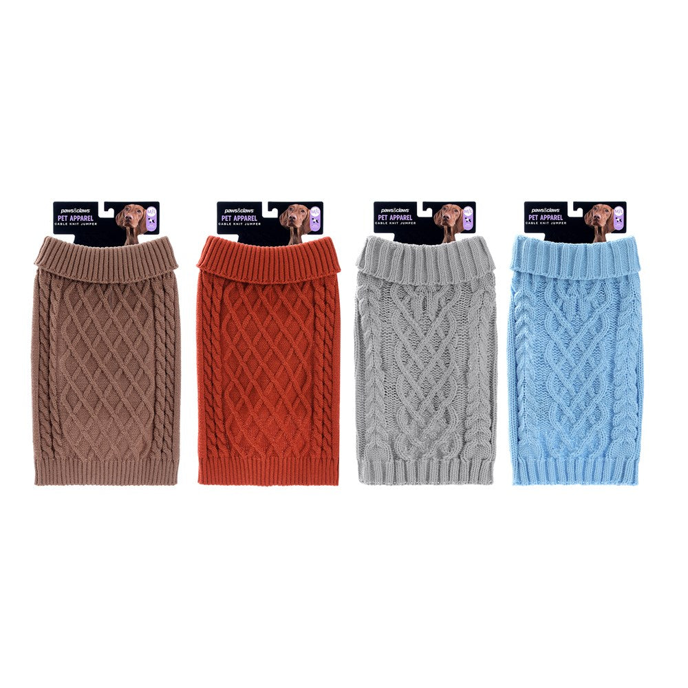 Pet Cable Design Knit Assorted Colours