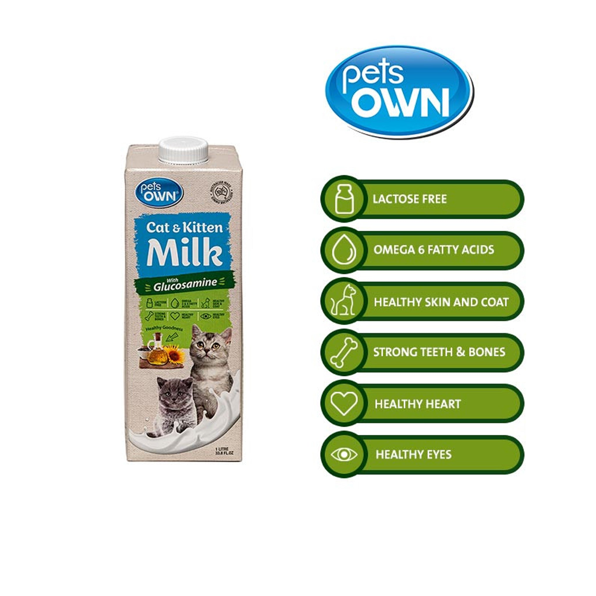 Pets Own Cat & Kitten Milk - Lactose Free - 1L