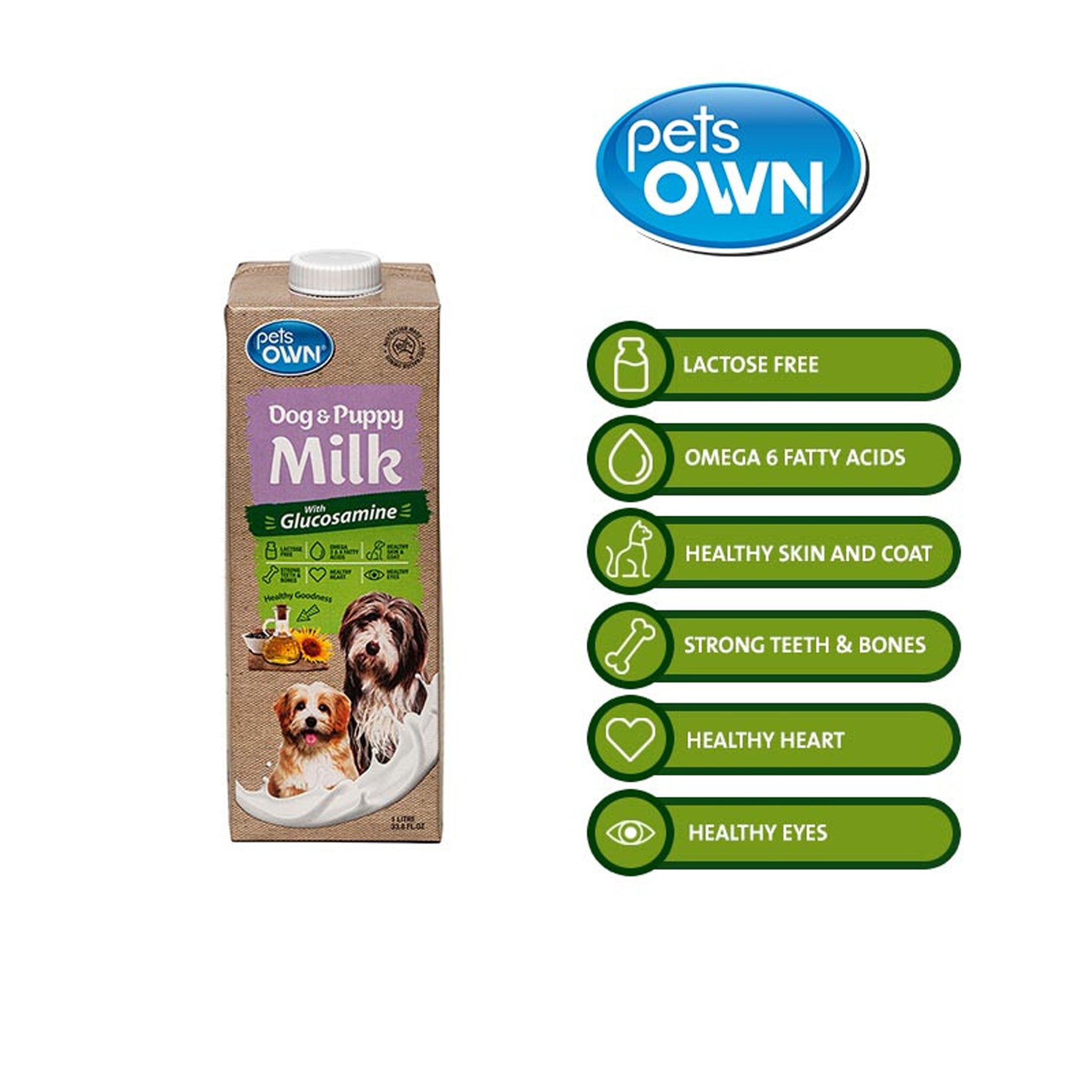 Pets Own Dog & Puppy Milk - Lactose Free - 1L