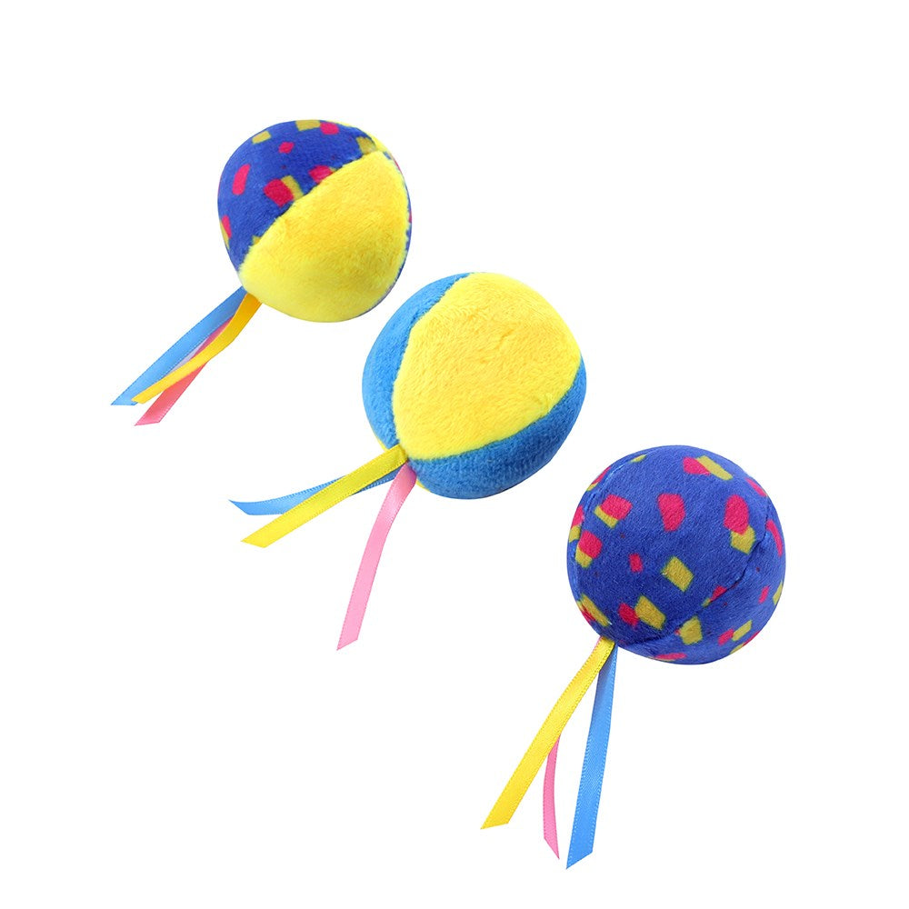 Plush Crinkle Balls with Catnip – 3 Pack