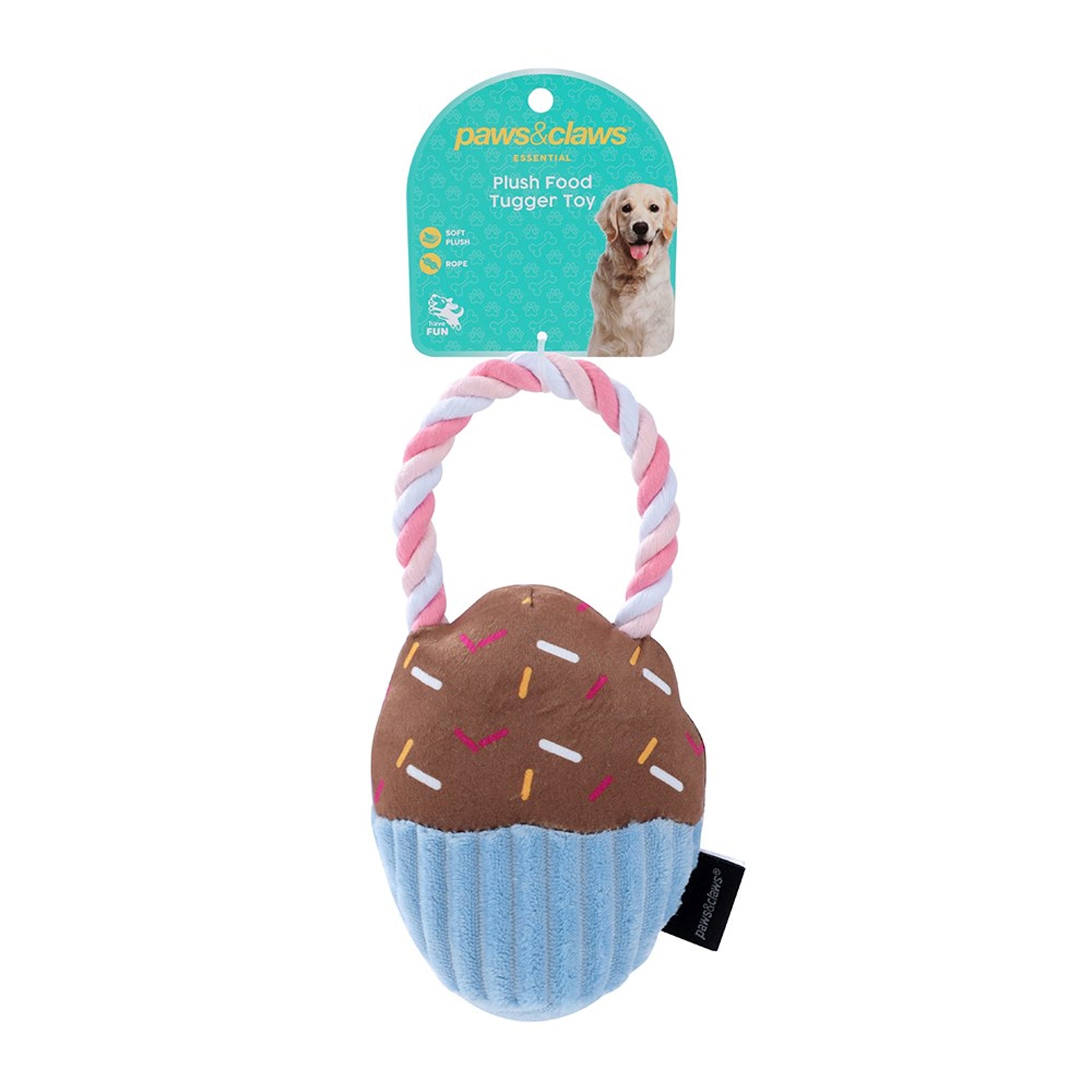 Paws & Claws Plush Food Tugger Dog Toy – 25cm (Assorted)