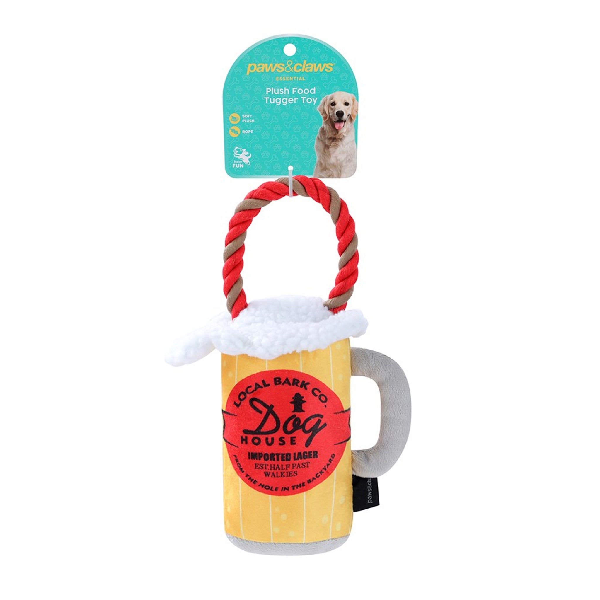 Paws & Claws Plush Food Tugger Dog Toy – 25cm (Assorted)