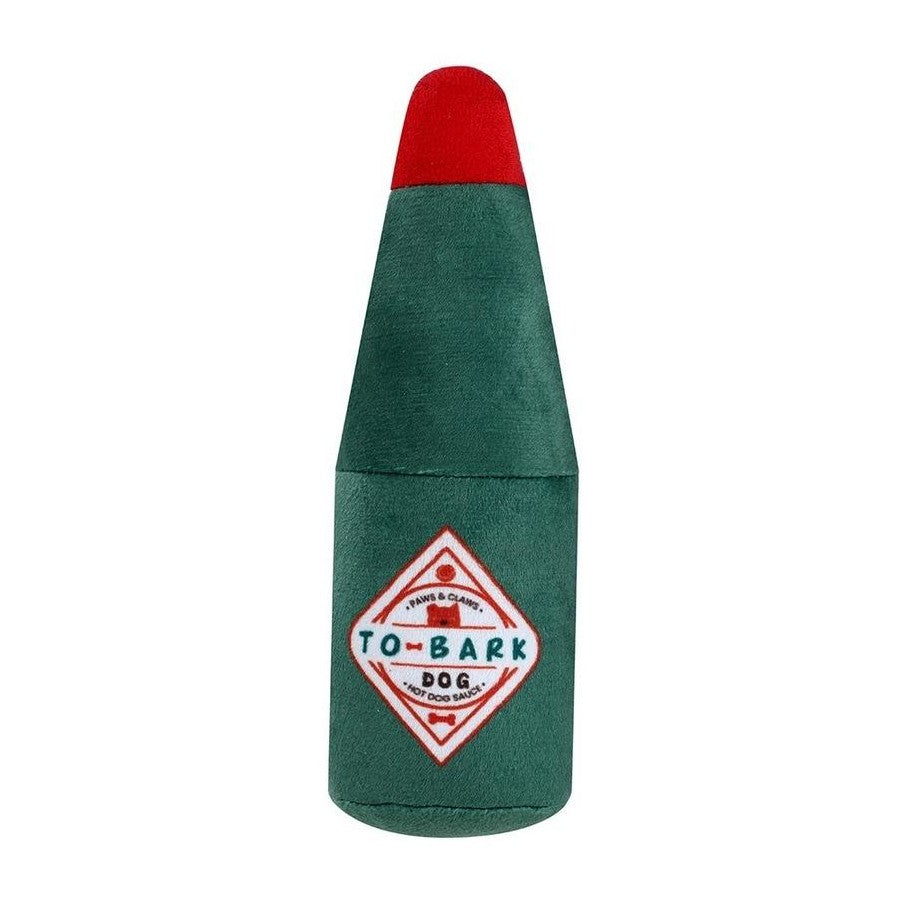 Plush Hot Sauce Bottle Dog Toy with Squeaker – 20cm