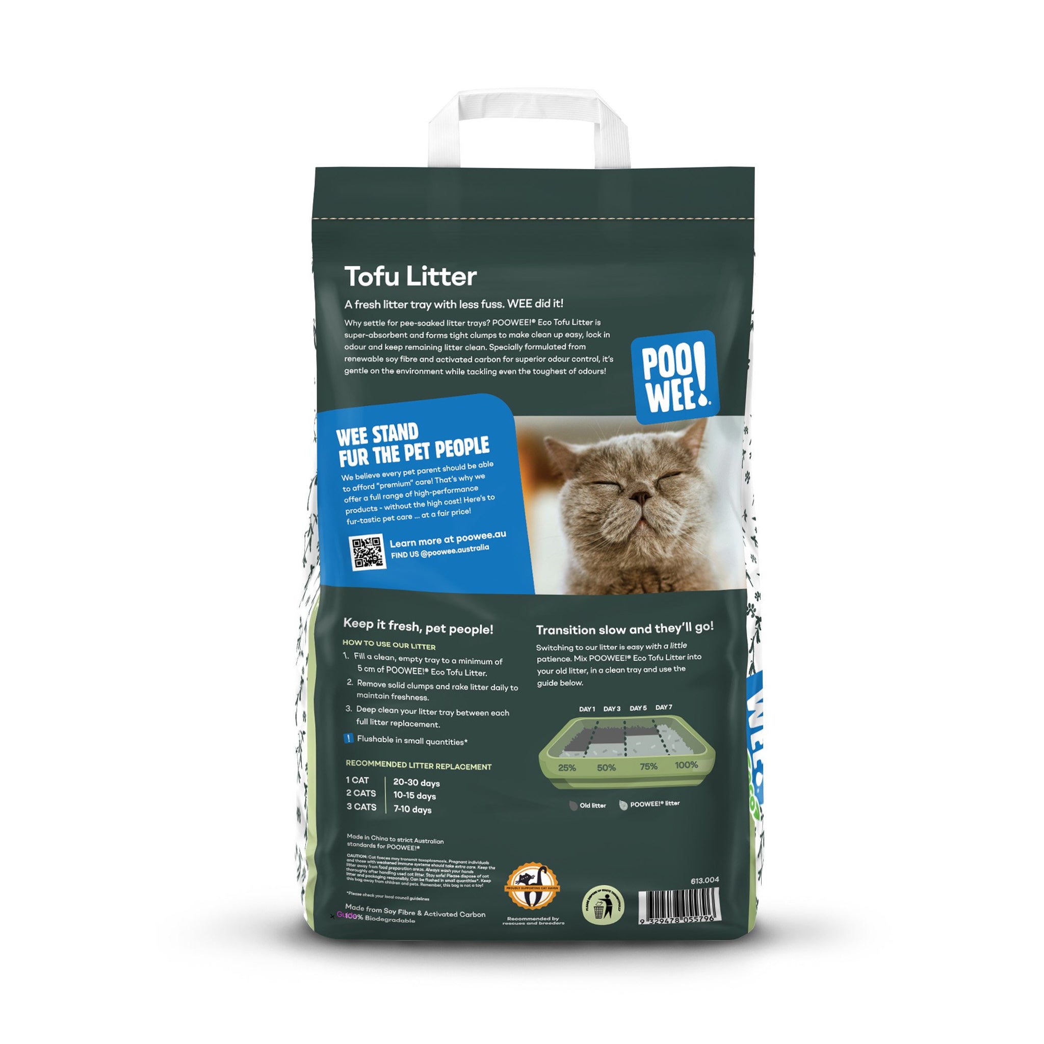 POOWEE Cat Litter Eco Tofu Flushable 5KG