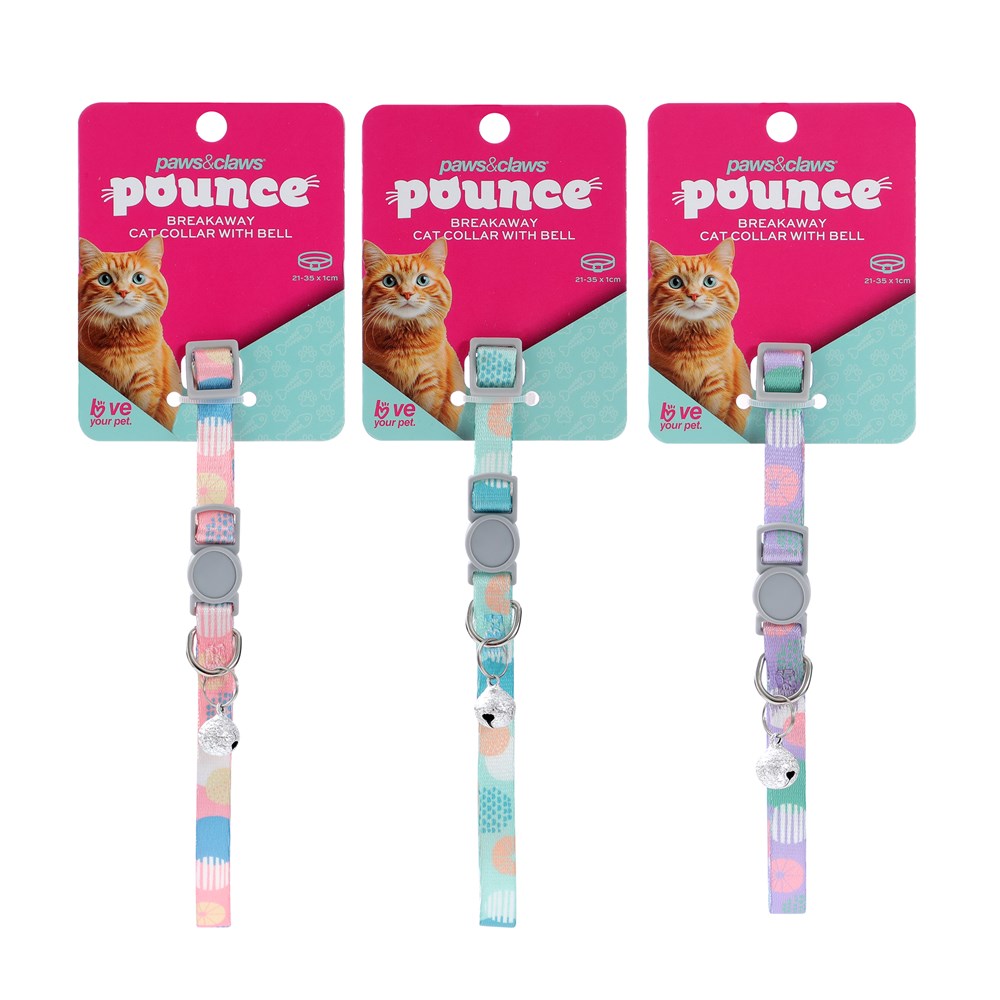 Pounce Breakaway Cat Collar Printed With Bell