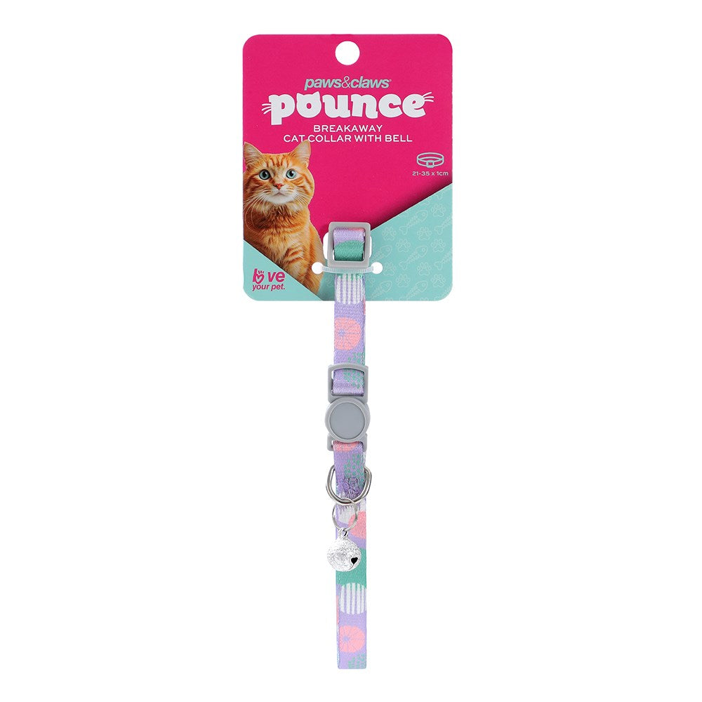Pounce Breakaway Cat Collar Printed With Bell