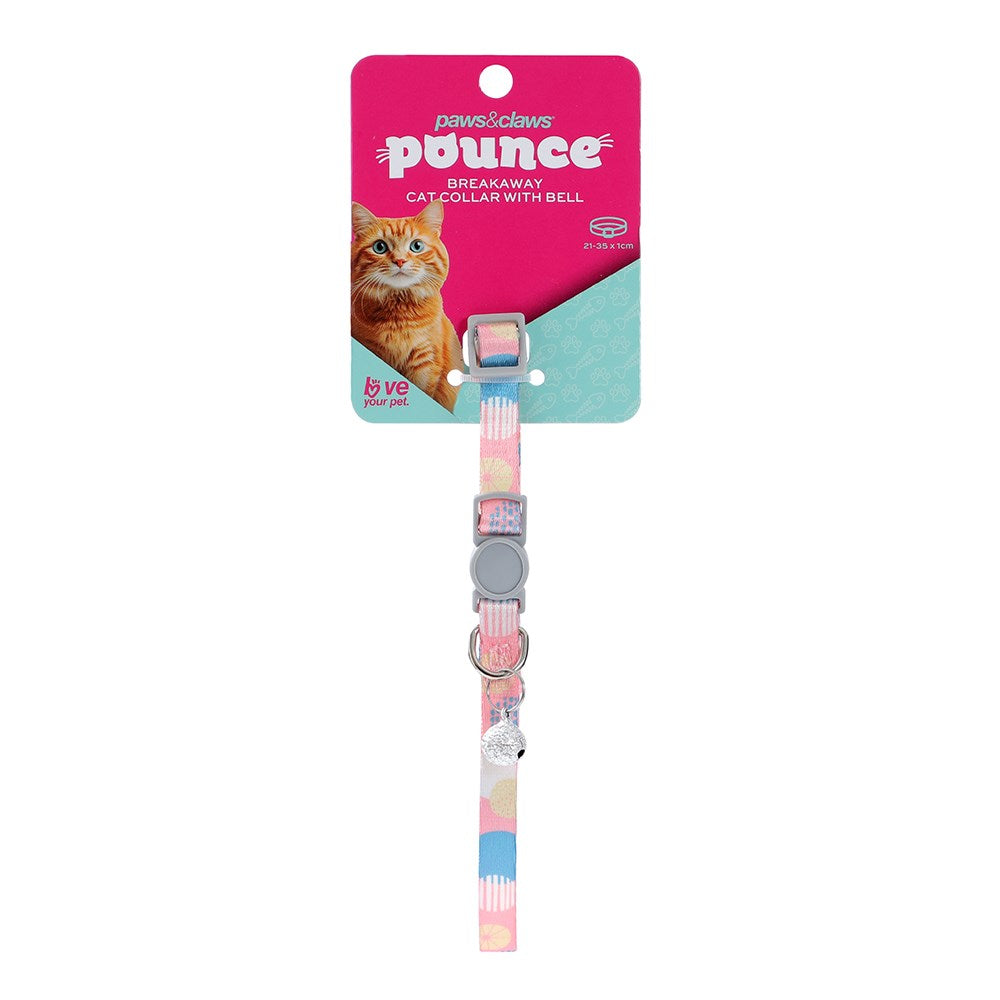Pounce Breakaway Cat Collar Printed With Bell