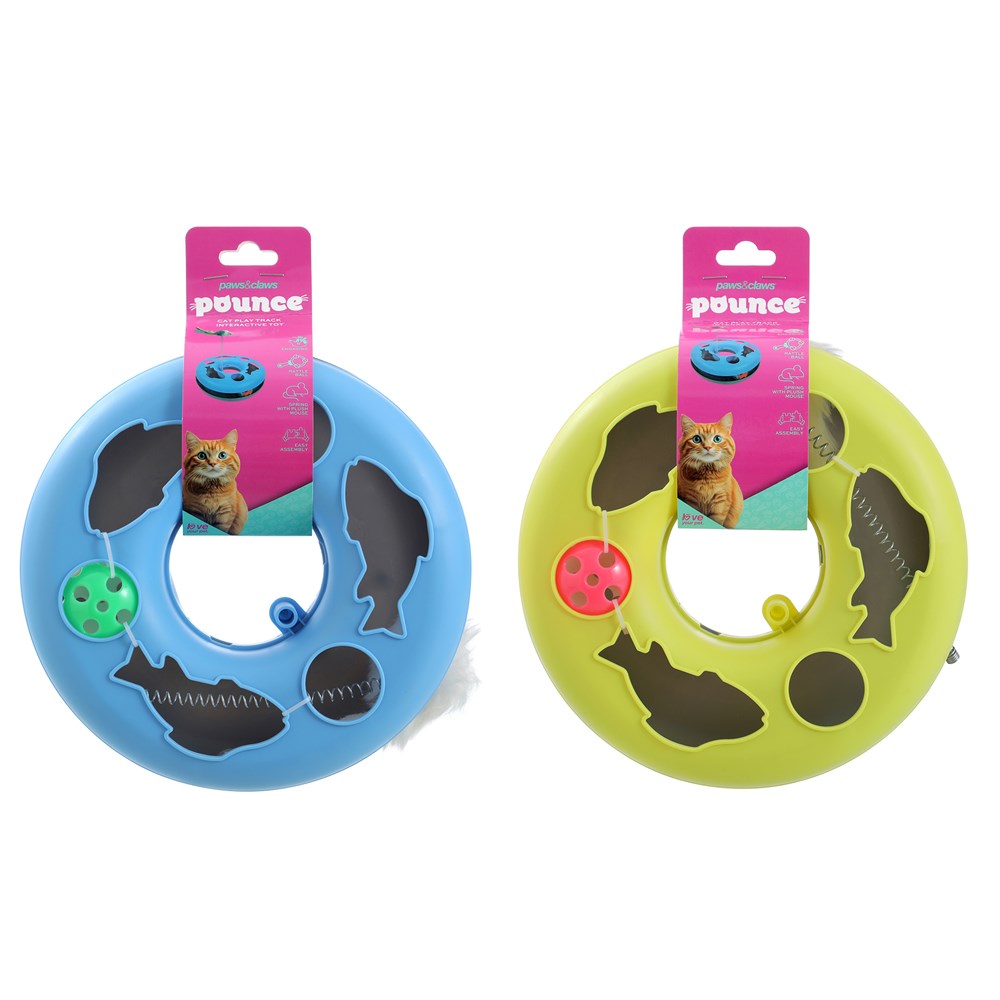 Pounce Cat Play Track Interactive Toy – 23.5 × 8cm (Assorted)