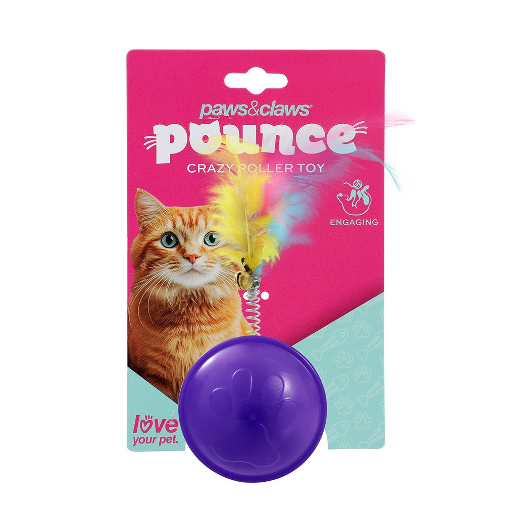 Pounce Crazy Rolling Cat Toy 10x4cm Assorted