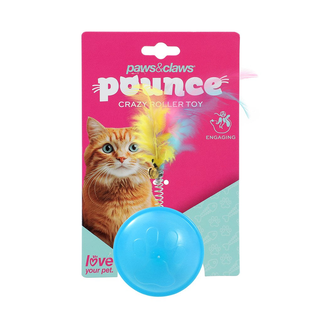 Pounce Crazy Rolling Cat Toy 10x4cm Assorted