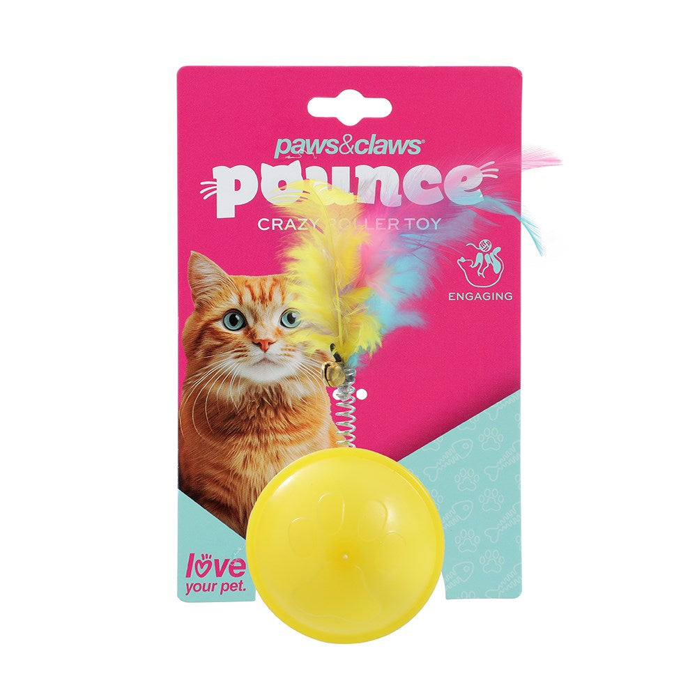 Pounce Crazy Rolling Cat Toy 10x4cm Assorted