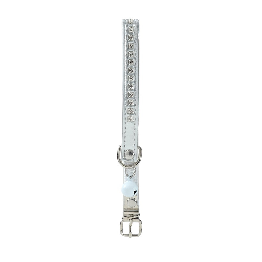 Pounce Diamonte Cat Collar With Bell 22-30cm Assorted
