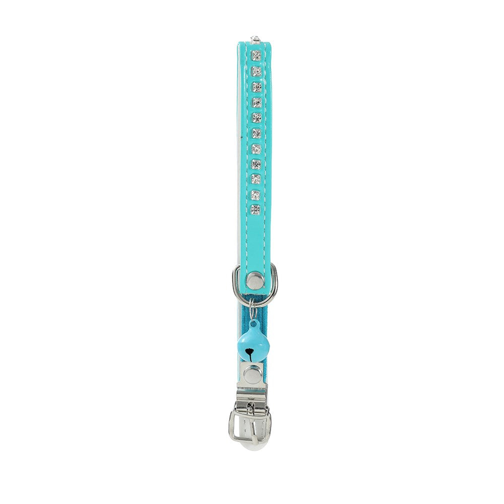 Pounce Diamonte Cat Collar With Bell 22-30cm Assorted