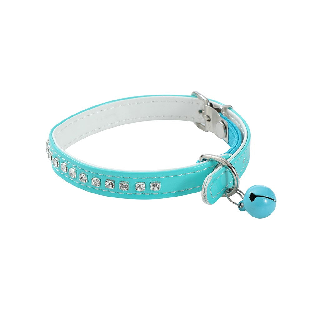 Pounce Diamonte Cat Collar With Bell 22-30cm Assorted