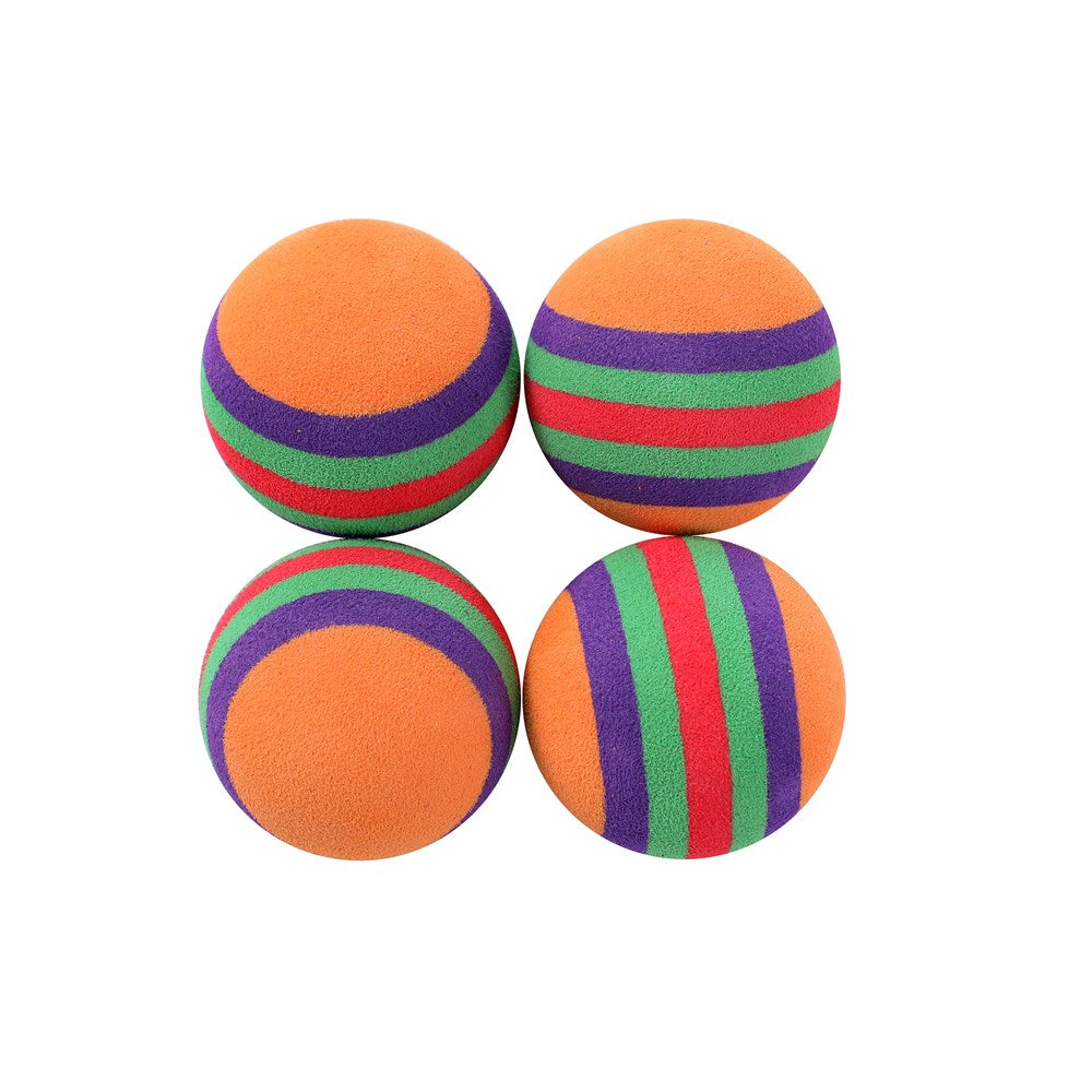 Pounce Foam Balls Cat Toy – 4 Pack (Assorted Colours)
