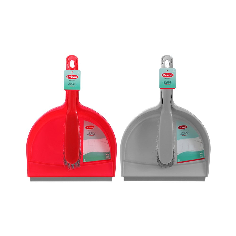 Prime Essentials Dustpan & Brush Set – Assorted Colours