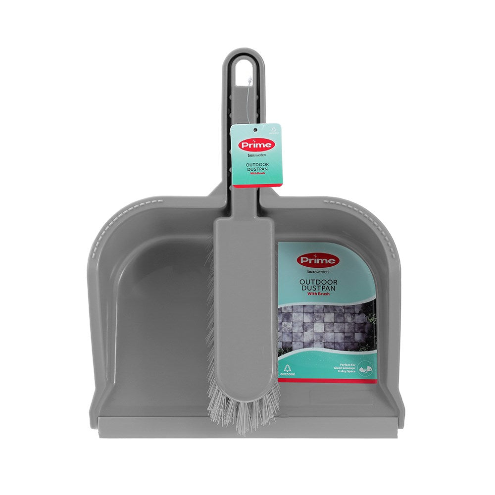 Prime Outdoor Dustpan & Brush Set – Assorted Colours