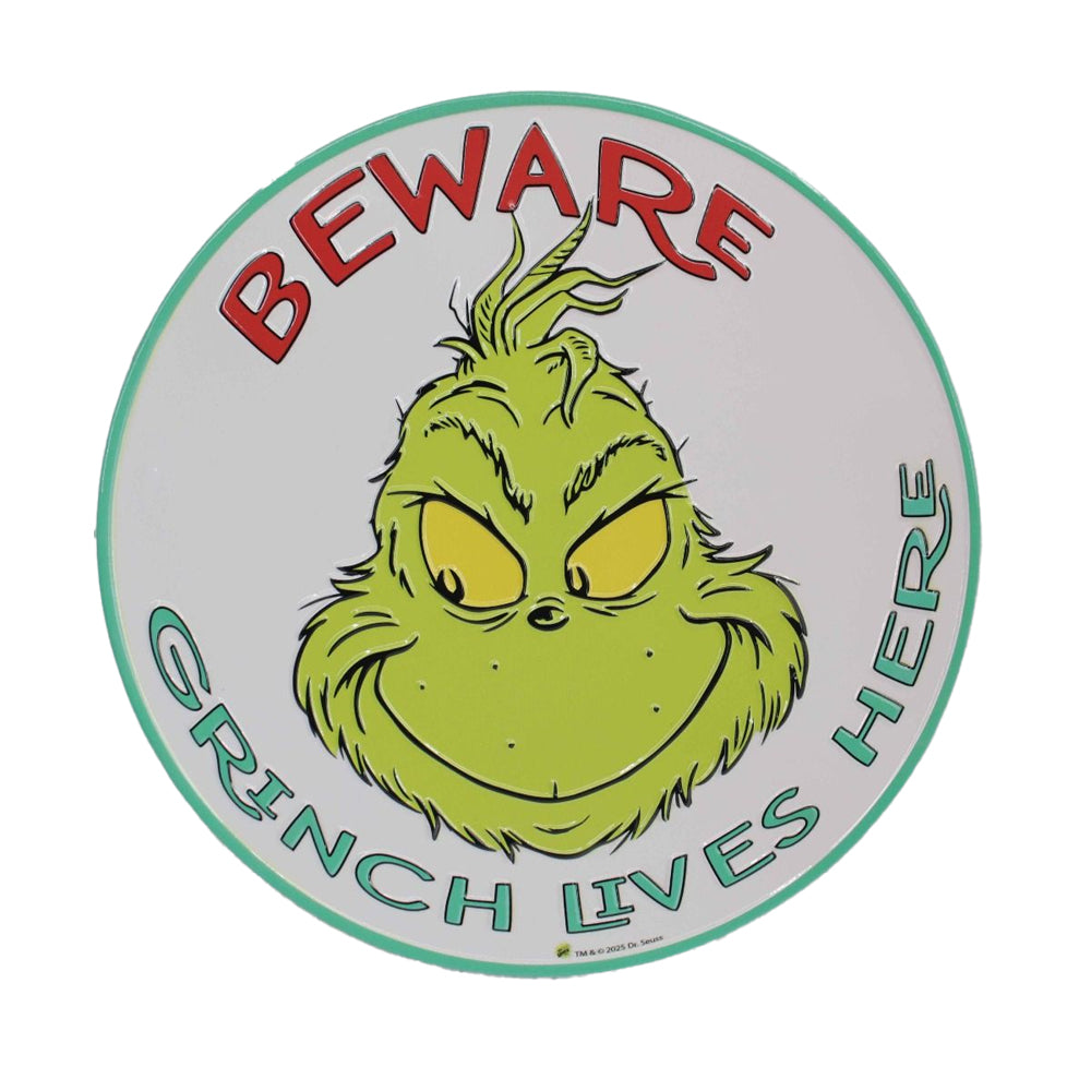 Round Beware Grinch Live Here