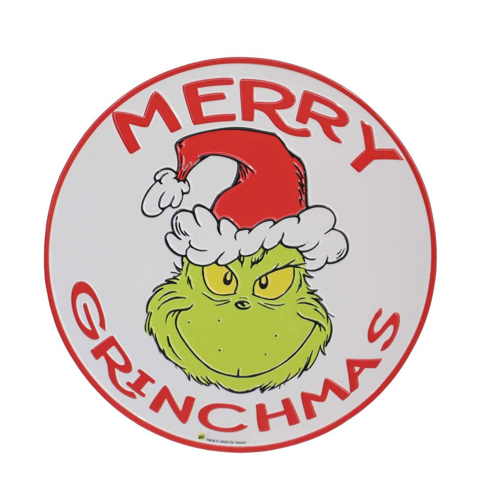 Round Merry Grinchmas Sign
