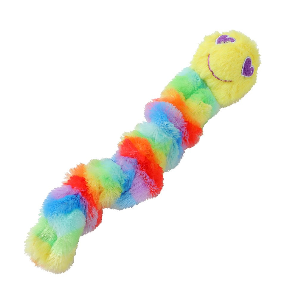 Rainbow Plush Worm Dog Toy – 37cm
