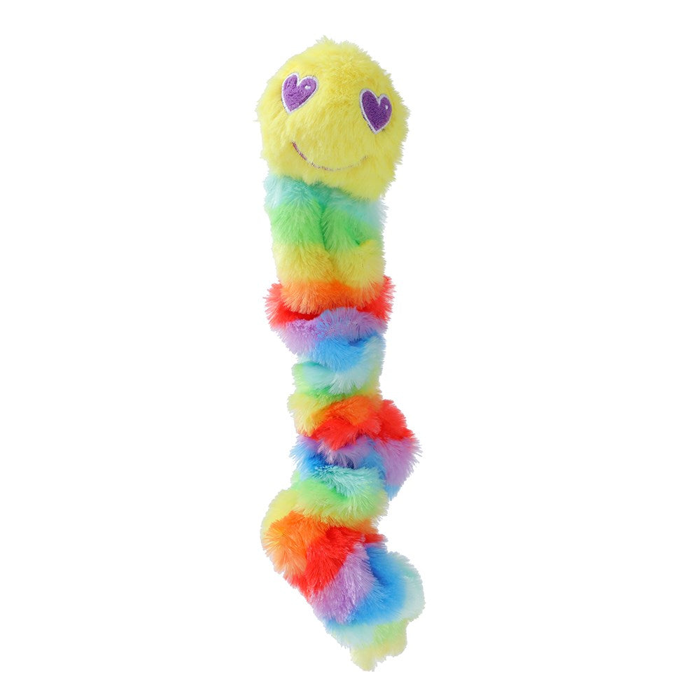 Rainbow Plush Worm Dog Toy – 37cm