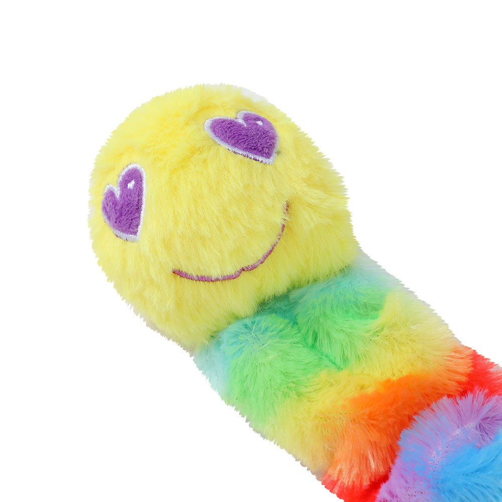 Rainbow Plush Worm Dog Toy – 37cm