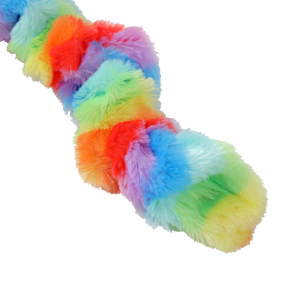 Rainbow Plush Worm Dog Toy – 37cm
