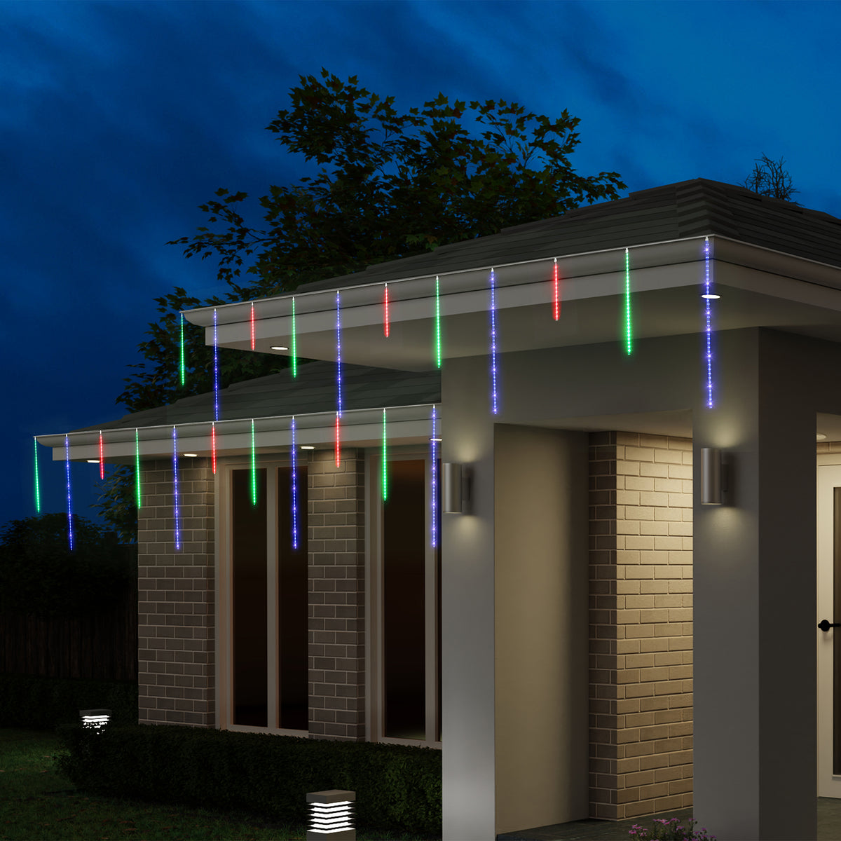 LED Rainfall Tubes 12pk Mixed Size