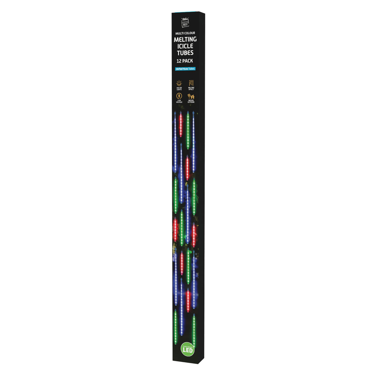 LED Rainfall Tubes 12pk Mixed Size