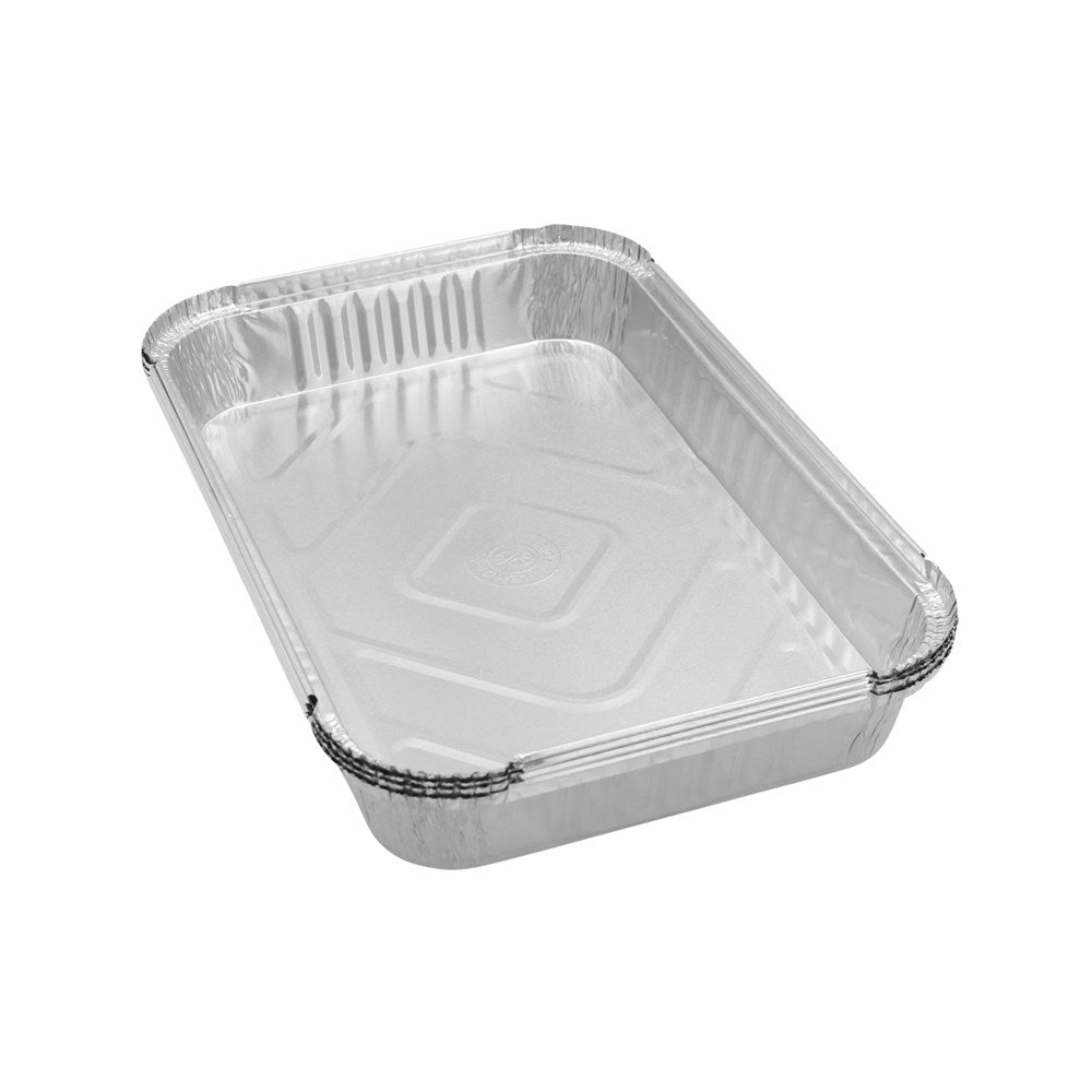 Rectangle Foil Containers with Lids – 31.5 × 21 × 4.5cm (10 Pack)