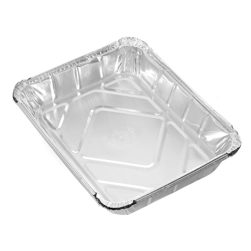 Rectangle Foil Containers with Lids – 32 × 26 × 5.5cm (4 Pack)