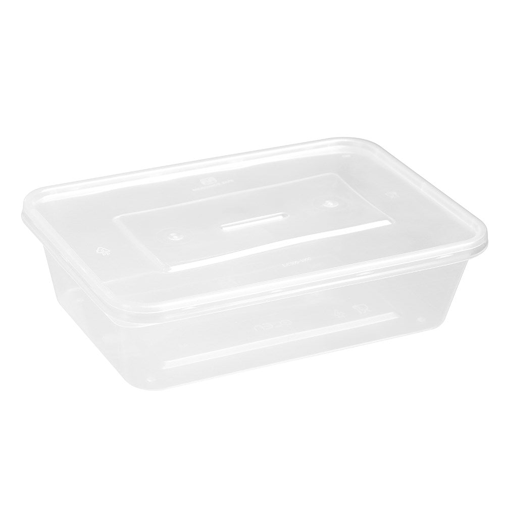 Rectangular Reusable Container Rectangle Reusable Food Containers – 650ml (30 Pack)