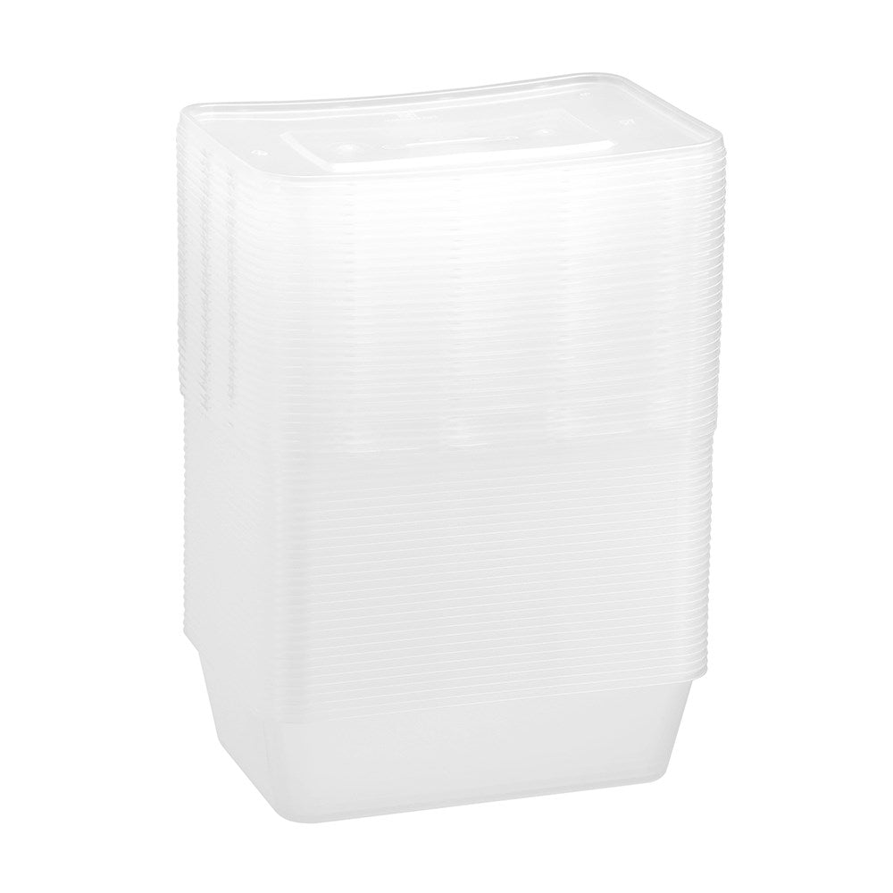 Rectangular Reusable Container Rectangle Reusable Food Containers – 650ml (30 Pack)