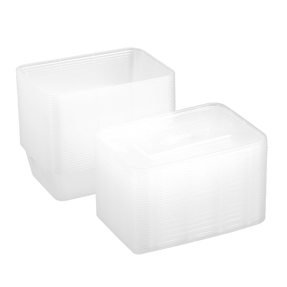 Rectangular Reusable Container Rectangle Reusable Food Containers – 650ml (30 Pack)