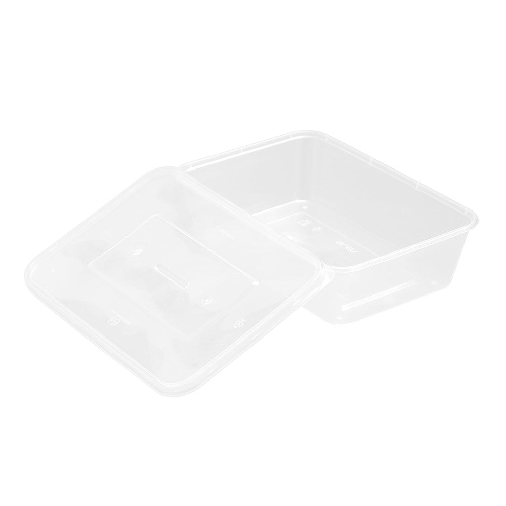 Rectangular Reusable Container Rectangle Reusable Food Containers – 650ml (30 Pack)