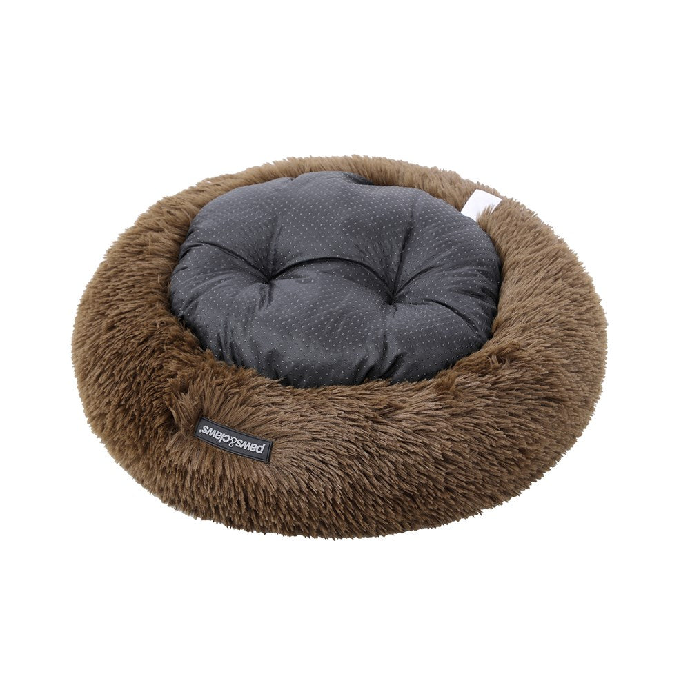 Round Plush Pet Bed – Small (50 × 50 × 15cm) (Assorted)