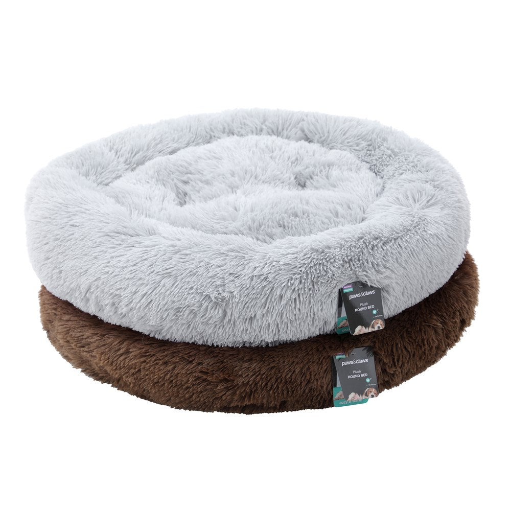 Round Plush Pet Bed – Small (50 × 50 × 15cm) (Assorted)