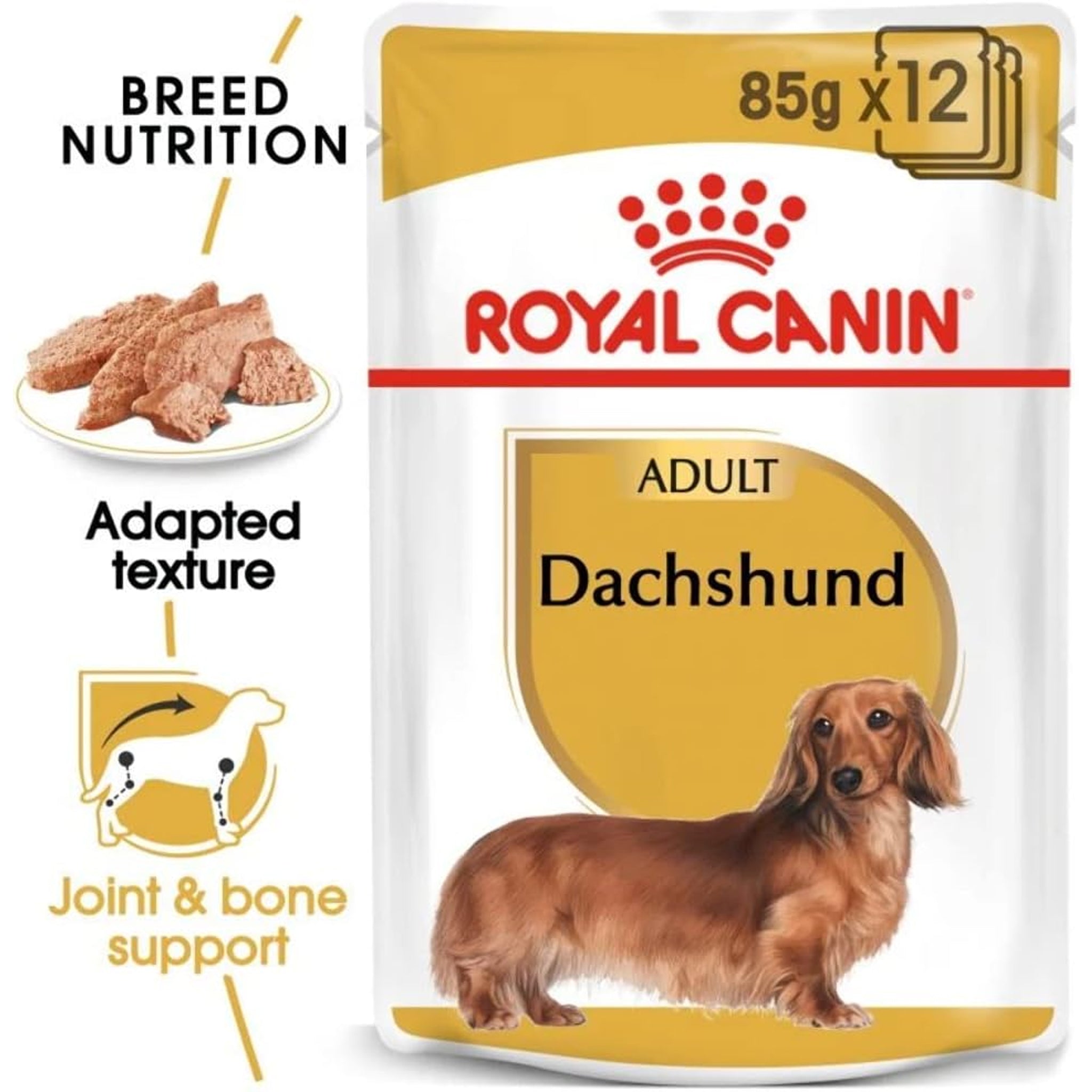 Royal Canin Adult Dachshund Wet Dog Food Pouches 12 x 85g
