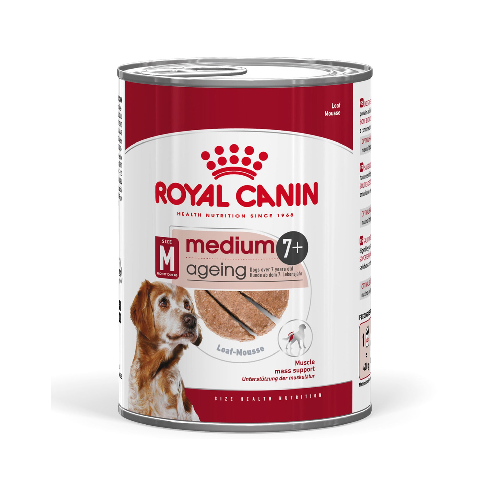 Royal Medium Ageing 7 Plus Loaf Wet Dog Food Can