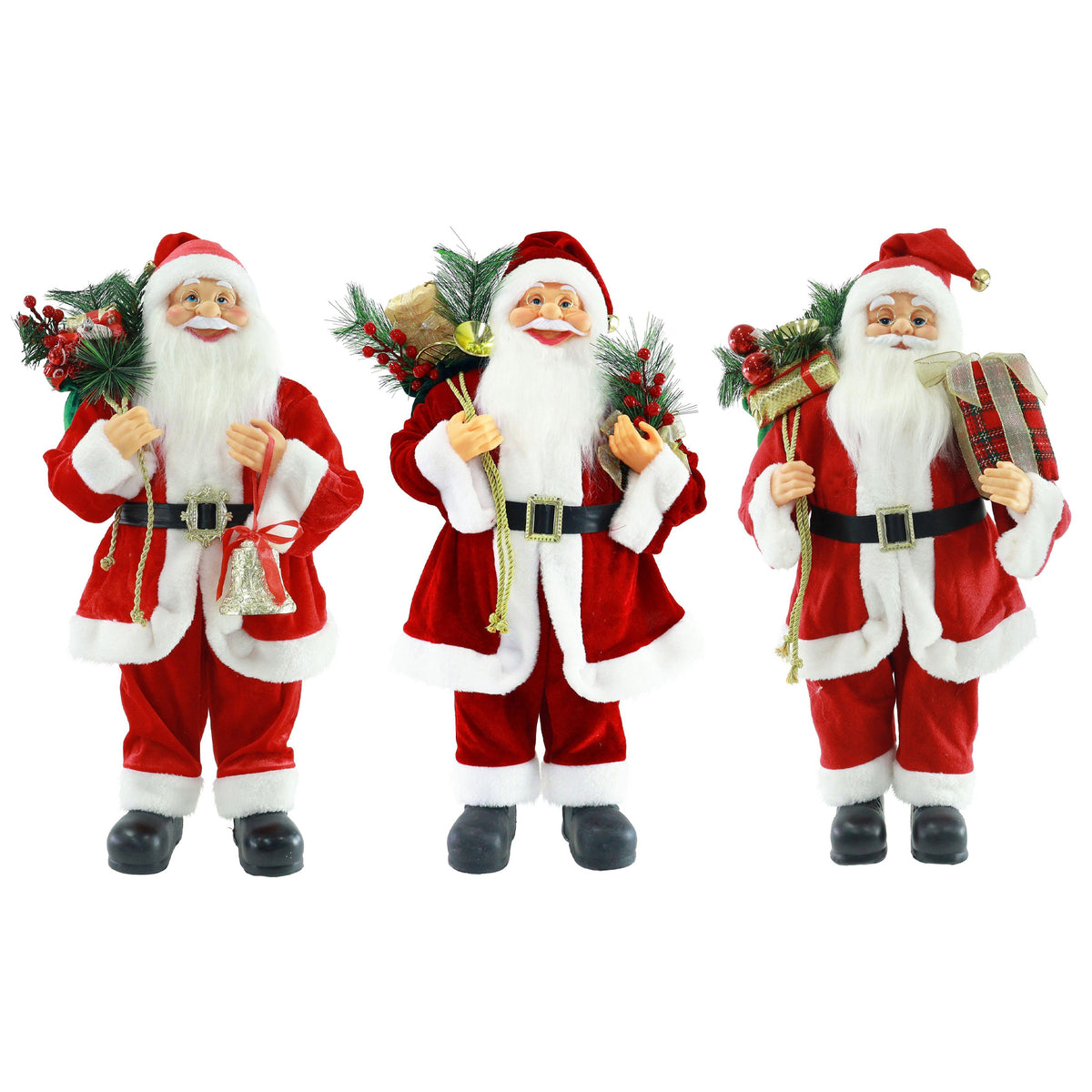 Santa Figure Velvet Red/Burgundy 60cm Assorted
