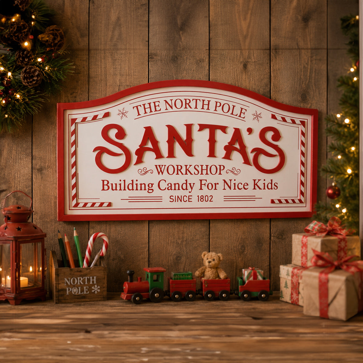 Santa's Workshop Large Wall Plaque