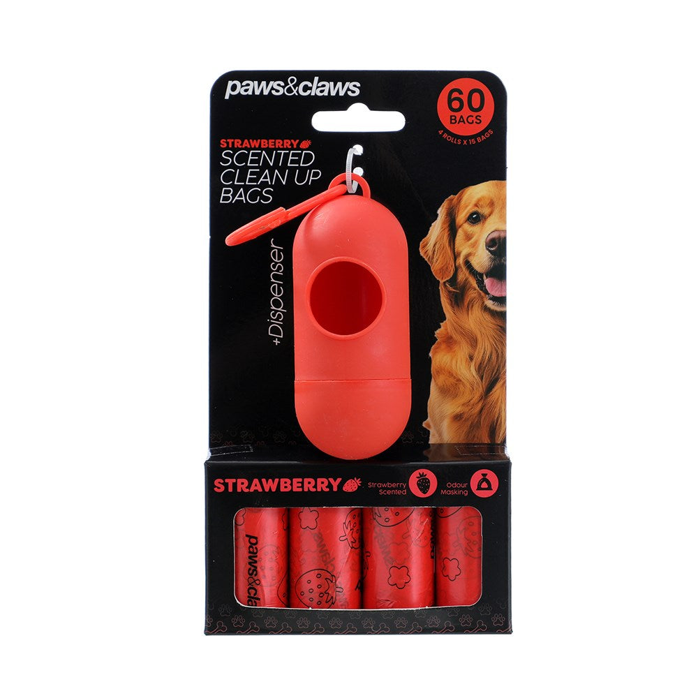 Scented Poop Bags with Dispenser – 60 Pack (3 Assorted Scents)