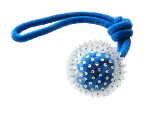 Ruff Play Dog Toy Spikey Ball Tug Rope